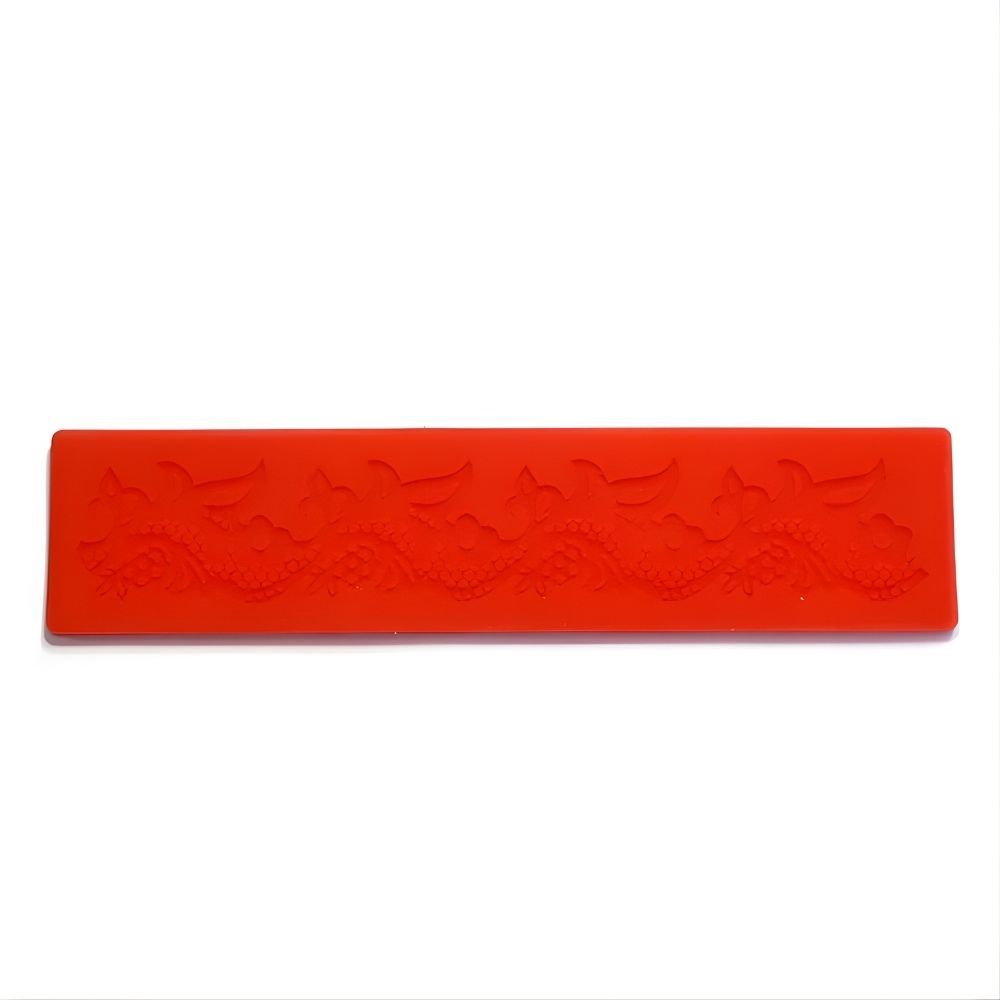 [FSZCS05] Patrón de Silicona para Decoración de Encaje de Azúcar de Hoja, 17.5 cm X 4 cm