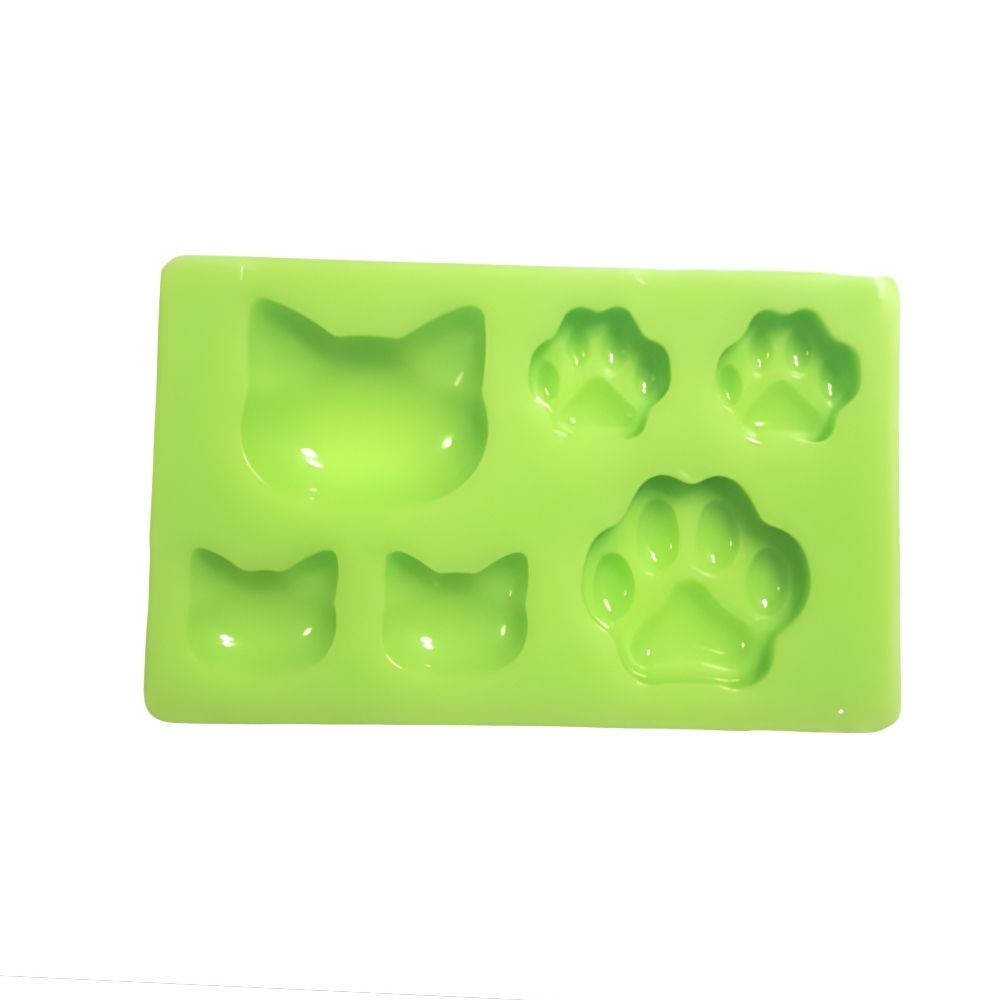 [FSZE022] Cat Head and Paw Silicone Form for jewellery Casting