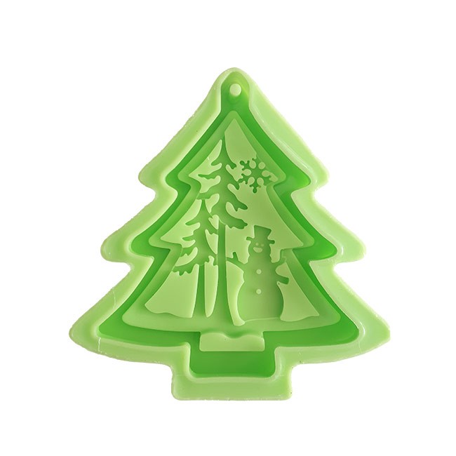 [FSZK005] Christmas decoration - Pine tree with snowman silicone shape