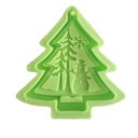 Christmas decoration - Pine tree with snowman silicone shape