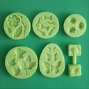 Silikonform für Fondant (mittelgroß, 6 Stück)