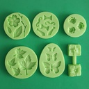 Silikonform für Fondant (mittelgroß, 6 Stück)