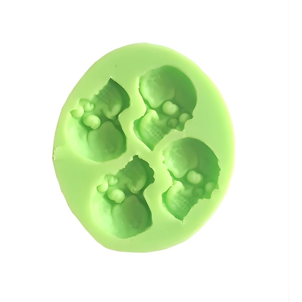 [FSZF016] Silikonform für Fondant, 4 Totenköpfe