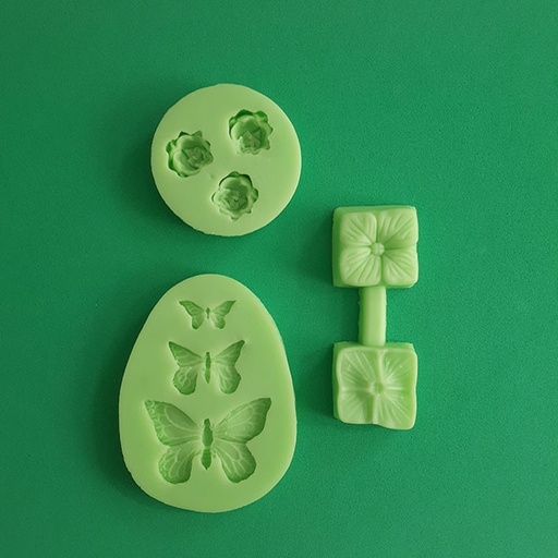 [FFCS01] Silikonform für Fondant (klein, 3 Stück)
