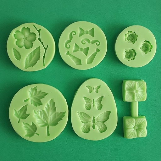 [FFCS02] Silikonform für Fondant (mittelgroß, 6 Stück)
